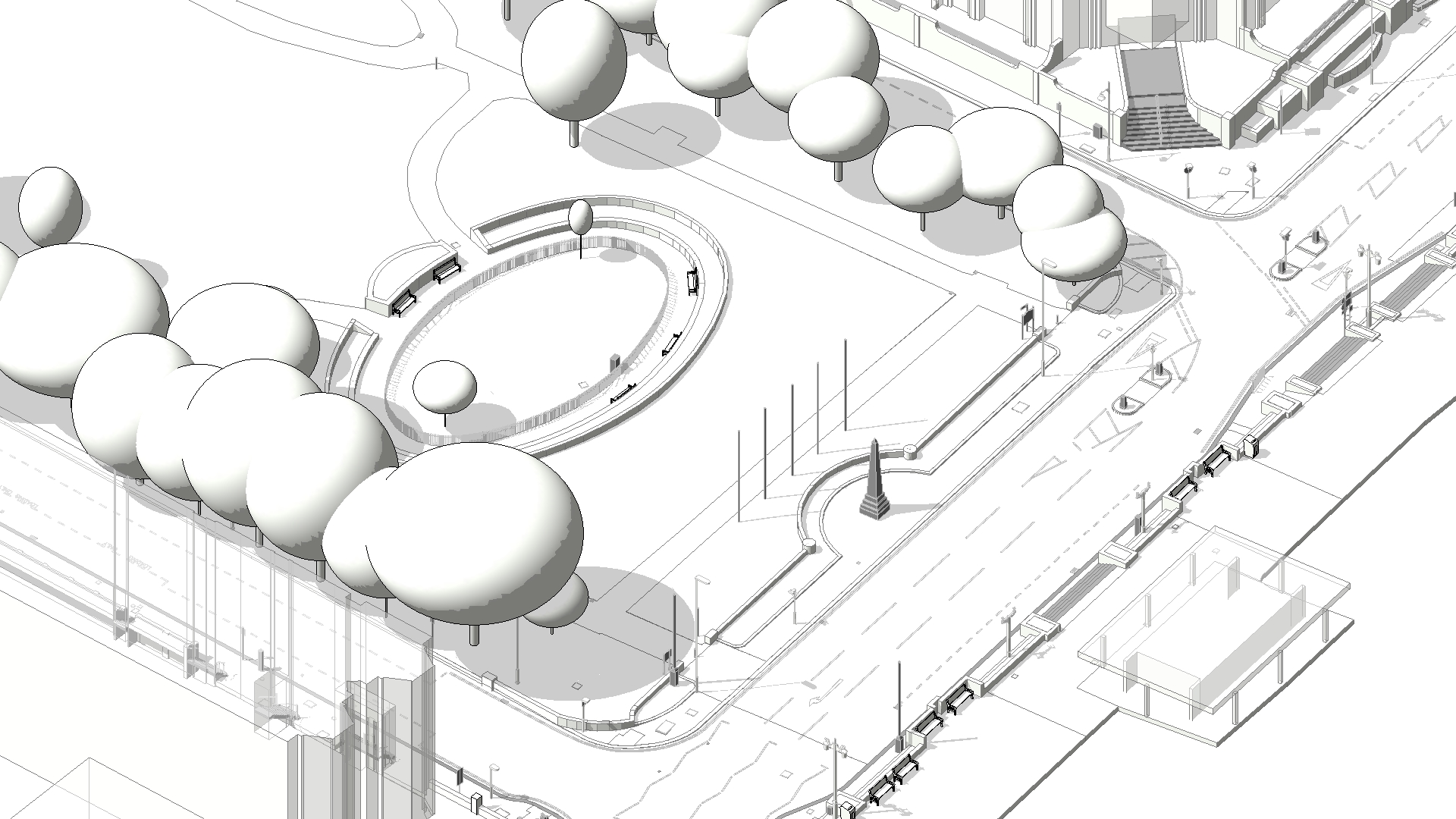 Nube de puntos transformada usando desde LOD100 hasta LOD400 para eñ proyecto Marine Parade en Bringhton